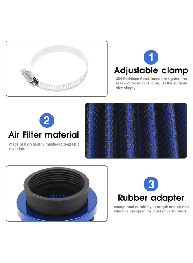 LAMAY 2pcs 38mm Motorcycle Air Filter with Fuel Valve Switch Fuel Filter and Fuel Hose Replacement for Moped Dirt Pit Bike ATV Scooter Motorcycle (BLUE) - Image 5